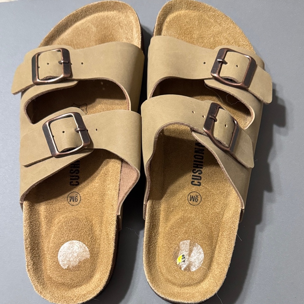 Tan Double Strap Sandals